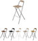JARDIN202 - Taburete Plegable Alto de Metal Extra Grueso con Reposapies para Cocinas y Bar | Silla con Respaldo Resistente | Unidad (Plata/Haya)