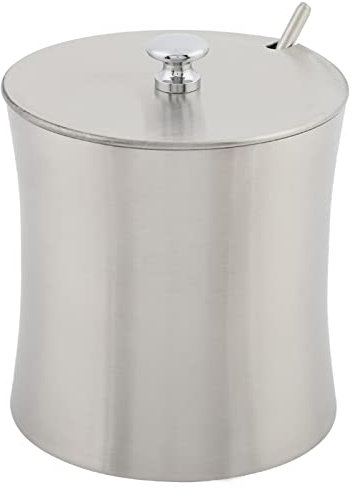 Yctze Tarro de Acero Inoxidable para Condimentos, Especias, Sal, Pimienta, Azucarero con Tapa y Cuchara para Encimera - Vajilla Art Deco