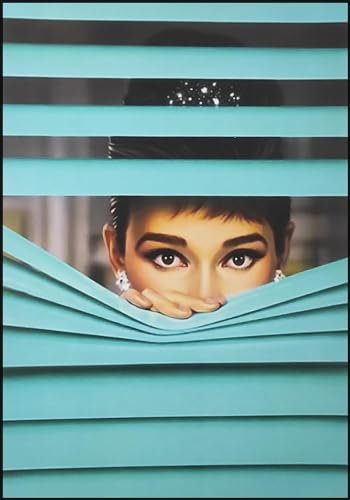 KUSTOM ART Bild Serie Große Stars des Kinos Audrey Hepburn, Laserdruck auf MDF-Holz, 30 x 21 cm