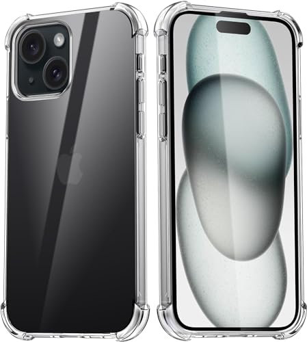 Captor Cover iPhone 15 Plus Trasparente in TPU Morbido e Silicone Flessibile, Antiurto, Shockproof, Paraurti, Assorbimento Urti, Protezione Totale, Anti Ingiallimento, Resistente iPhone 15 Plus Cover