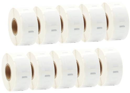 DOREE 10 Rollen S0929120 Aufkleberetiketten, kompatibel mit Dymo S0929120, 25 mm x 25 mm weiße Etiketten, für Dymo LabelWriter 4XL, 450, 400, 330, 320, 310 (750 Etiketten pro Rolle)