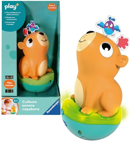 Ravensburger Play+ - Culbuto Sonore Lumineux Capybara - Jouet Sonore Bébé 6 Mois - Jouet Lumineux Bébé Éveil - 34019