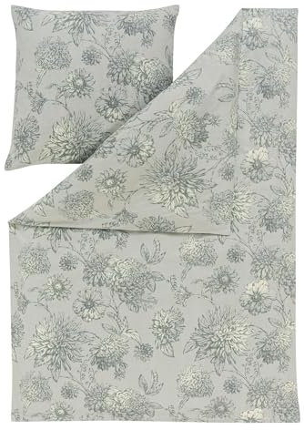 ESTELLA Feinflanell Bettwäsche Luserna salbei 1 Bettbezug 135 x 200 cm + 1 Kissenbezug 80 x 80 cm