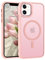 DUEDUE Cover Magnetica per iPhone 11 6.1[Compatibile con MagSafe], Custodia Opaca per iPhone 11 Case con Pulsante metallico Ultra-Sottile TPU Silicone Anti-Scivolo, Rosa