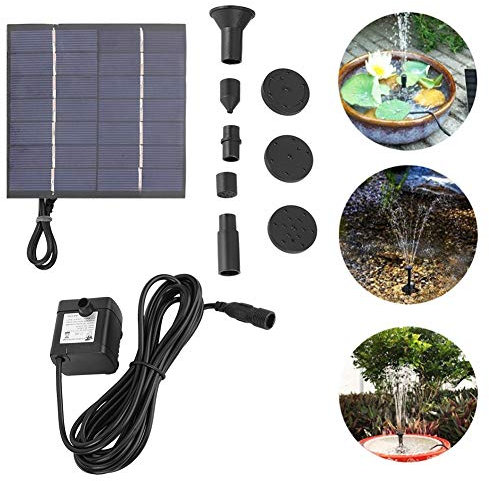 Kit Pompa Sommergibile Ad Energia Solare, Decorazione per Piscina, Stagno, 1,4 W, per Vasca per Uccelli, Acquario, Giardino, Verde