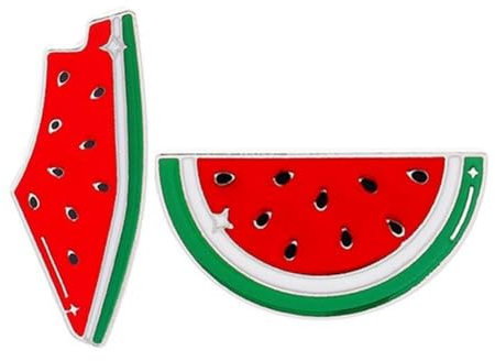 Lot de 2 broches en émail en forme de pastèque en forme de fruit de palestine pour écharpe, revers, bijoux, épingle B chapeau