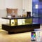 YU YUSING LED-Couchtisch, Wohnzimmertisch Kaffeetisch mit 2 Schubladen 2 Ablagen, 6000-Farbiger LED Beleuchtung, Fernbedienung, APP-Steuerung, Beistelltisch mit Offenem, 105x50x39cm, Modern Schwarz