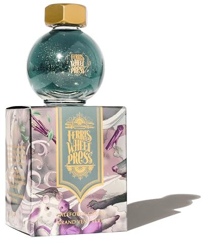 Ferris Wheel Press Fountain Pen Ink, FerriTales Collection, Deep Eucalyptus with Duochrome Green/Pink Shimmer, 20ml