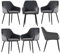 JYMTOM 6er-Set Samt Esszimmer Stühle Gitter Design Armlehnestühle mit Sitzfläche aus Samt, Küchenstühle mit Gestell aus Metall, für Wohnzimmer, Schlafzimmer(6,Grau)