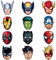 Superhero Maske,12 Stück Cosplay Masken,Papier Kinder Geburtstag Deko Masken,Superhero Birthday Party Decorations,Kinder Party Masken,Passen Cosplay Halloween Maskerade Kindergeburtstag Partyzubehör