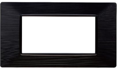 PLACCHE IN PLASTICA SATINATA, COMPATIBILE CON VIMAR PLANA, 4 MODULI/POSTI, COLORE NERO, DESIGN ELEGANTE E MODERNO, PER INTERRUTTORI/PRESE, TECNOPOLIMERO DI ALTA QUALITA'