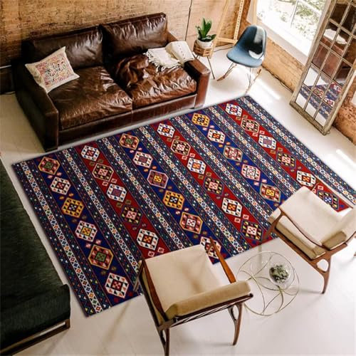 DJHWWD Esszimmer Vorleger balkondekorationen Waschbarer Teppich Schlafzimmer Rechteckiger Blauer rutschfest Kinder Zimmer Babyzimmer 190X270CM
