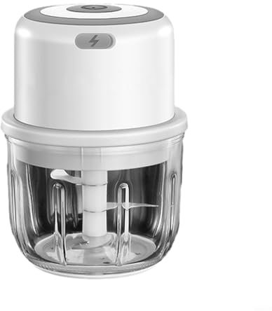Niceminiwall Food Chopper Processor 300Ml Cordless Handheld Electric Garlic Slicer Masher Crusher Blender(White)