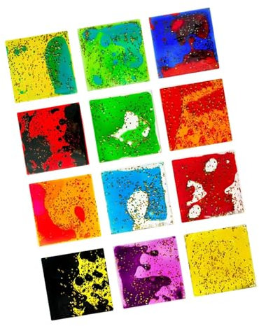ＡＷＨＡＯ 12 piezas sensoriales de gel suave juguetes líquidos para niños juguetes de movimiento líquido sensorial para niños, Cuadrado