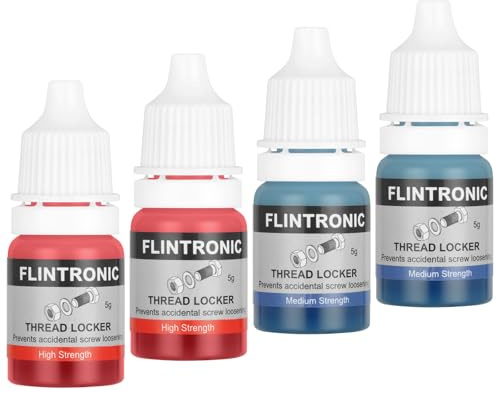 flintronic Frein Filet, Thread Lock, 2*(5ml+5ml) Adhésif de Force Moyenne et Forte pour Écrous, Boulons, Fixations Métalliques, Fixations Métalliques, Empêche Le Desserrage, Anti-Corrosion