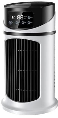 Nebel Tower Ventilator, Tragbare Klimaanlagen Mit 300ml Tank, Leiser Bladeless Schreibtisch Ventilator, LED-Display, 9 Geschwindigkeiten, Timer, Kühlventilator Für Schlafzimmer, Tisch, Büro, Zimmer