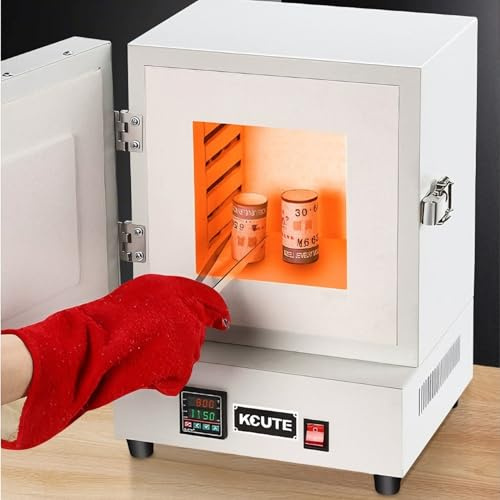 DowPie Horno eléctrico de 1150 ℃ para fundición de Metales, Horno de mufla de Laboratorio de 2000 W, Ajuste Digital de Temperatura y Calentamiento Envolvente para fundición de Joyas.
