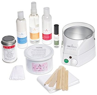 Amber Deluxe Depilatory Kit for Salons & Spas - Includes Warmer Bath, Classic Formula, Applicators, Muslin, Pre/Post Essentials, Compact & Travel Ready, AMB-E172