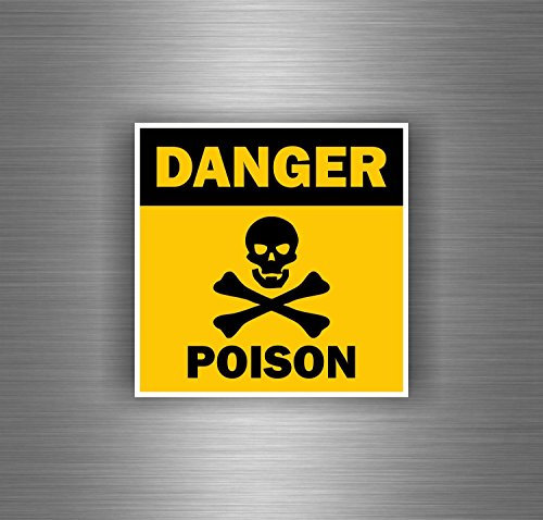 Akachafactory Aufkleber Sticker Auto Motorrad Tuning JDM Bomb Gefahr Gift mit Totenkopfmotiv