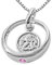 CLEVER SCHMUCK Set Silberner Taufring Ø 12 mm Engel rund mit Zirkonia rosa und Kette Venezia 36 cm 925 Sterling Silber für Mädchen im Taufe Etui