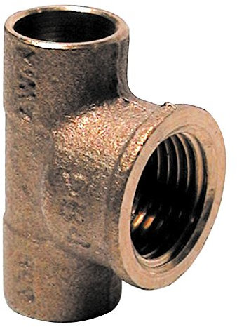 Sanitop-Wingenroth 11145 4 Rotguss-T Nummer 4130G, 1 Stück, 1/2 Zoll x 22 mm