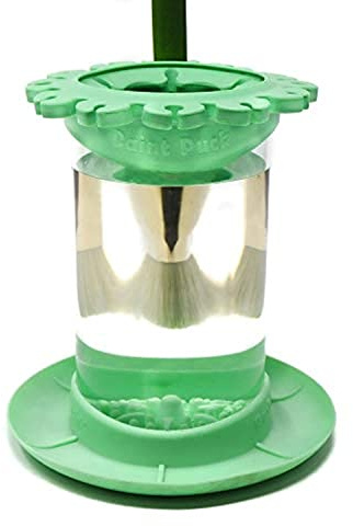 Paint Brush Cleaner Rinse Cup (All-in-One) Fine Art, Studio, Classroom | Brushes Holder & Silicone Cleaning System for Acrylic, Watercolor, and Water-Based Mediums