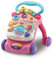 VTech - Andador andandín 2 en 1, correpasillos con música y luces, patas plegables, panel extraíble, regulador de velocidad, color rosa, versión ESP, embalaje abre fácil