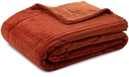 Gözze - Kuschelweiche Wohndecke in Cord Optik, 1620g/Stück, 150 x 200 cm - Zimt