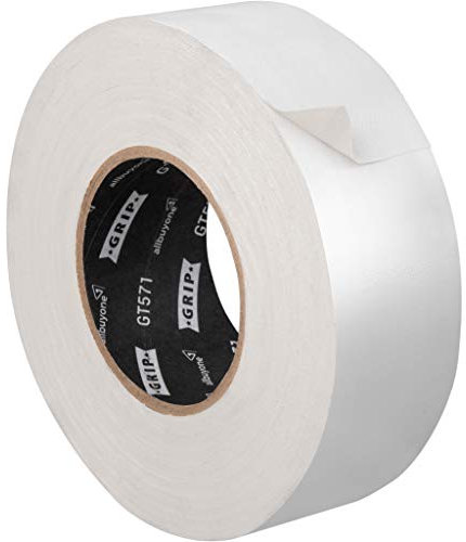 GRIP Eventbasics Gaffa Tape weiß 50 mm x 50 m, Profi Gewebeband GT 571, sehr hohe Klebkraft, gewebeverstärktes Allround Klebeband zum Reparieren, Bündeln und Befestigen