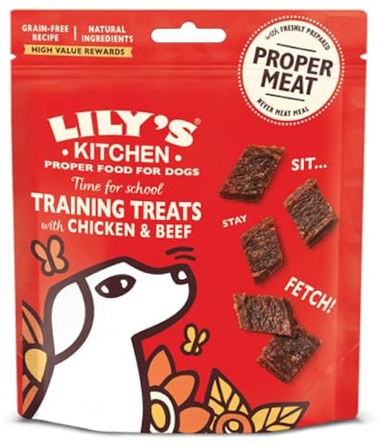 Lily’s Kitchen Made with Natural Ingredients Adult Dog Treats Packet Time for School Training Treats with Chicken & Beef 8 x 70g