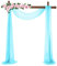NSXIN Querbehang Freihanddeko Transparente Voile Gardine Fertiggardine Deko für Kreuzvorhangladen Vorhangweiß Hochzeitsdekorationsschal, 70x550 cm (Himmelblau)