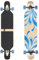 Flex3 bis 68kg - Camber Longboard (Flex3 bis 68kg, blau Blume LED - Ahornholz)