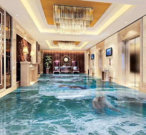 Pvc-Vinyl-Bodenbelag 3D Bodenwandbilder Wohnzimmer Schlafzimmer 3D Wandbilder 3D Boden Wasser Wandbilder Wohnkultur Selbstklebende Tapete Strand Für 3D Bodenbelag Foto Wandbild,150X105Cm Schlafzimme