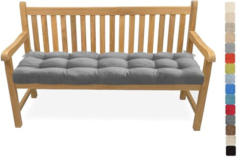 Lsjoaw Bankauflage Bankkissen 110X50X6CM Sitzauflage Sitzkissen Bank Bankpolster Sitzpolster Auflage für Gartenbank Sitzbank & Hollywoodschauke Outdoor/Indoor,Color#9 Grau