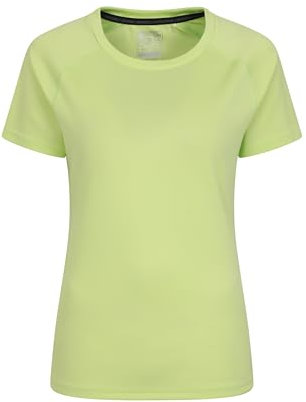 Mountain Warehouse Endurance Womens T-Shirt - IsoCool Ladies Top, UV Protection UPF30+ Tee, Breathable & High Wicking - for Spring Summer, Running, Travelling Lime (Plain) Women's Size 14