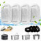 8 PewinGo Filtres Fontaine a Eau Chat,Filtre Fontaine Eau Chat Convient aux Abreuvoirs pour Chats en 3.2L/2L Acier Inoxydable,4 Filtres à Triple Filtration& 4 Éponges de Fontaine à Eau pour Chat
