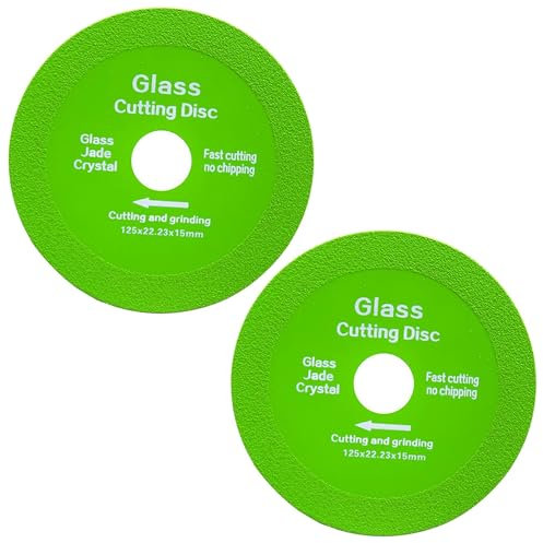 2 discos de corte de cristal 125, discos flexibles de corte de vidrio, lijado de cristal, 125 x 15 x 22,23 mm, disco de corte de cristal, amoladora angular para corte de mármol de cerámica y vidrio