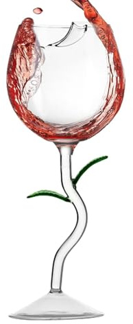 Generic 2 Stück Weingläser In Rosenform, Rosen Blumen Kelch Wein Saft Glas Für Rotweinglas Cocktailglas, Rosenkelch Set Für Geschenke//Abendessen/Hochzeit/Trinkgeschirr