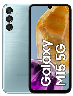Samsung Galaxy M15 5GB, Smartphone Android Libre, Cámara 50 MP, Batería de Larga Duración, 128 GB, Azul Claro (Versión Española)