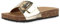 VAN HILL Damen Pantoletten Flach Lack Bequem Schuhe 216165 Gold 40