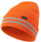 Wmcaps Mütze Herren mit Reflektierendem Streifen, Unisex Stretch Beanie mit Umschlag, Winddichte Outdoor Wintermütze für Damen, Winter Warme Laufmütze Geschenke für Sie oder Ihn, Orange