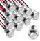 10 Stück Wasserdichte Drucktaster, 12mm Taster mit Draht, Momentanen Metall Druckschalter, 5A Schalter 12V/24V//125V/250V für Hupen, Elektrische Klingel, Auto (Hoher Kopf)