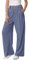 HMIYA Weite Hosen Damen-Lässig Locker Stoffhose Leichte Palazzo Hose Hohe Taille Dünne Herbst Hosen mit Tasche,Haze Blue,XXL