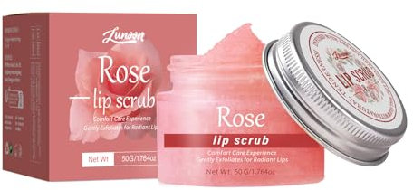 LMDGDS Rose Lip Scrub - Gentle Exfoliator for Soft, Smooth & Radiant Lips - Moisturizing Lip Care with Shea Butter & Natural Oils - 50g