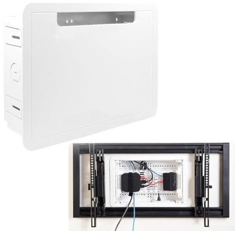 9” Recessed TV Media Box And Network Enclosure Kit, Internal Virgin Media Wall Box Housing For Housing Telephone TV Superhub
