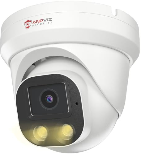 Anpviz 4K 8MP Outdoor PoE IP Surveillance Camera, AI Personnes/Véhicules | 30m Vision Nocturne Couleur à Double Lampe Intelligente, Micro Intégré, Entièrement Métallique, 2.8mm, Sans Adaptateur, IP66