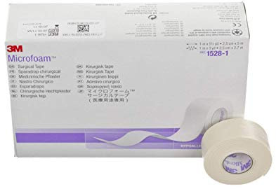 3M MicroFoam Chirurgisches Klebeband von der Rolle, 2,5 cm x 5,5 m (1 Rolle)