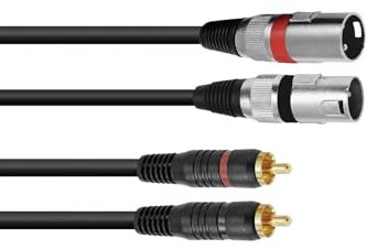 hifi-tower - Cable adaptador de estéreo RCA macho a XLR macho (6 m)