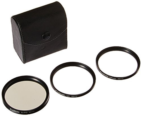 Fotodiox - Kit comprensivo di filtro UV, polarizzatore circolare e diffusore, per obiettivi da 58 mm Canon, Nikon, Sony, Olympus, Pentax, Panasonic