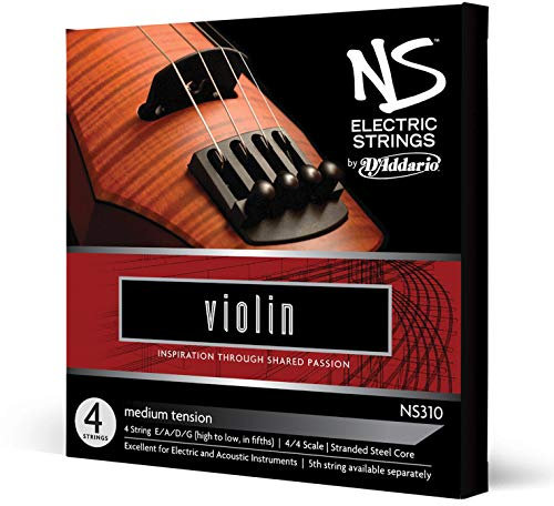 Set di corde D'Addario NS per violino elettrico, scala 4/4, tensione media